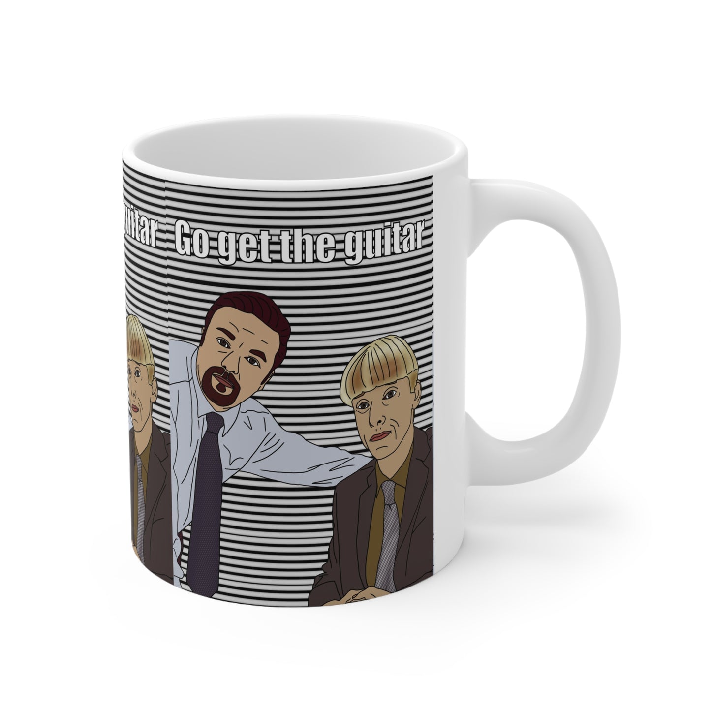 The Office UK Gareth & David Brent Mug — 'Go get the guitar' Ceramic Coffee Cup