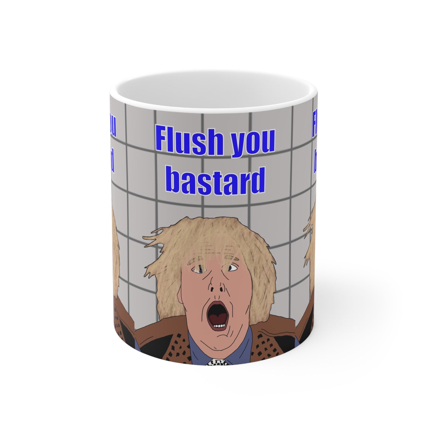 Dumb & Dumber Funny 'Flush You Bastard' Ceramic Coffee Mug — Novelty Cup