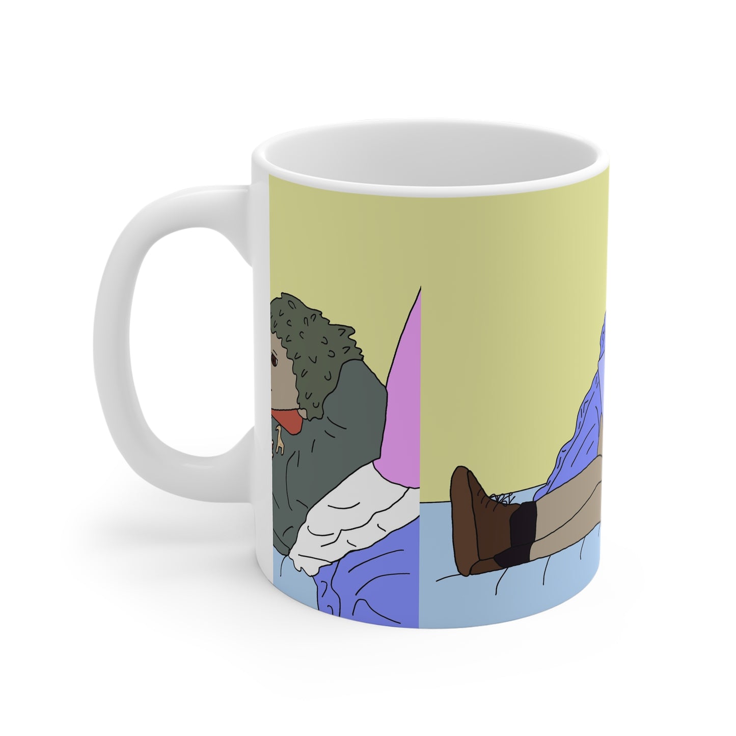 Personalised Illustrated Cozy Reading Mug — Tiny Relaxing with Island Book