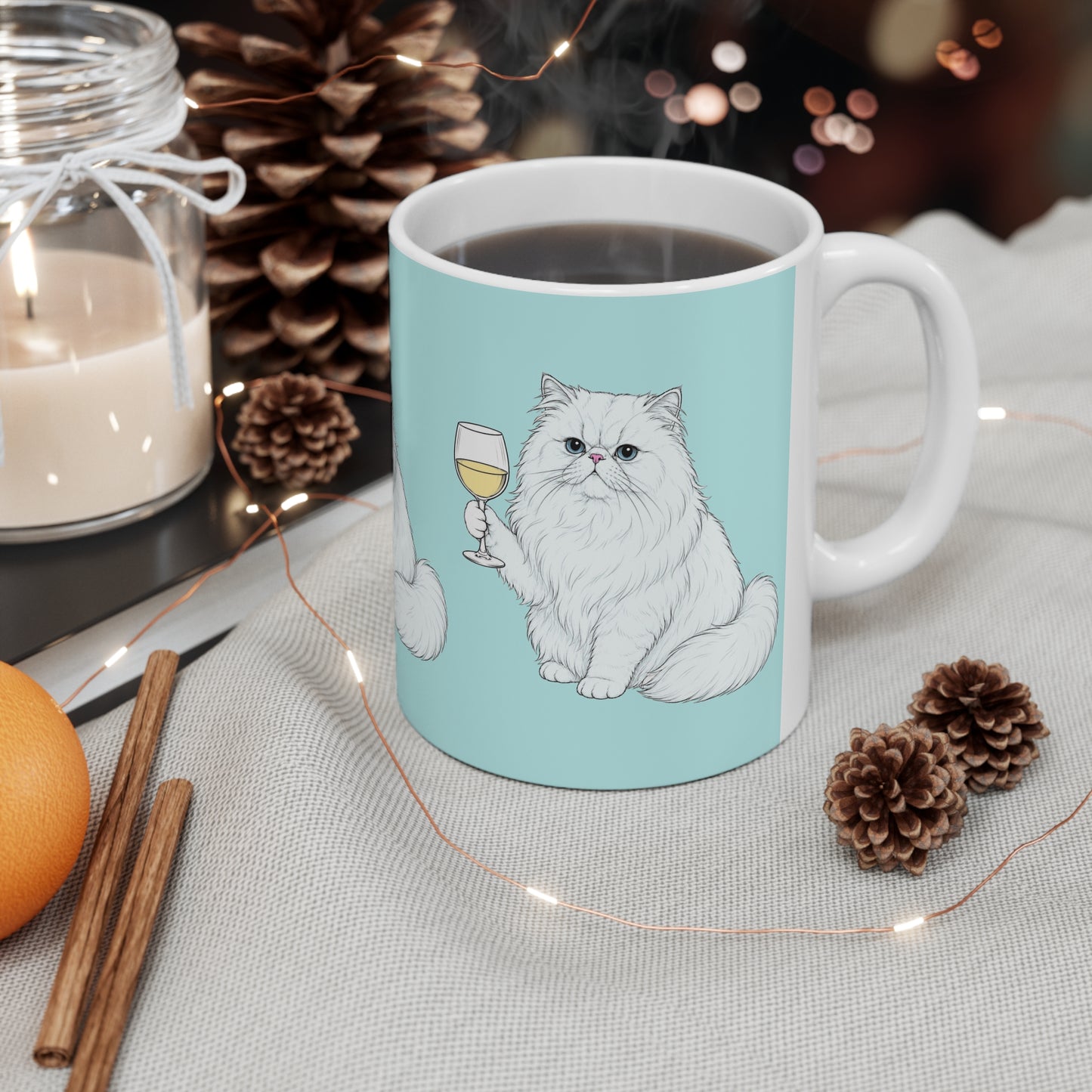 Persian Cat | Blue Wine Mug | More Jam