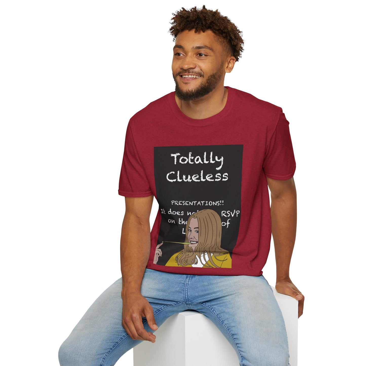 Totally Clueless Graphic T-Shirt — Funny Retro Chalkboard Illustration