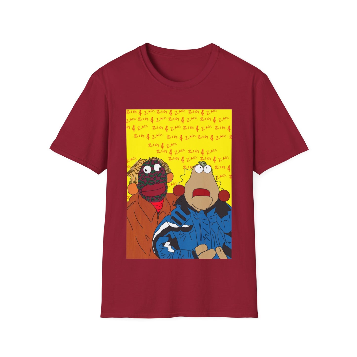 Zig & Zag 90s Graphic T-Shirt — Colorful Puppet Duo Pop Art Tee