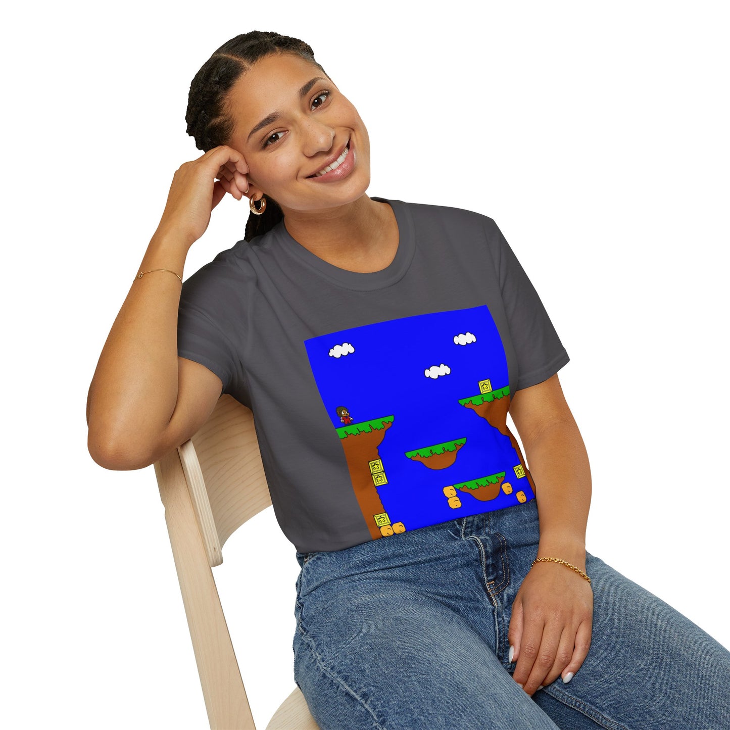 Alex The Kid Retro Pixel Platformer T-Shirt — Vintage Video Game Level Design Tee