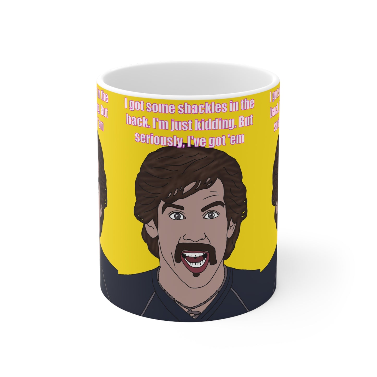 Dodgeball Ben Stiller Funny Retro Portrait with Quote “I got some shackles in the back. I’m just kidding. But seriously, I’ve got ’em”