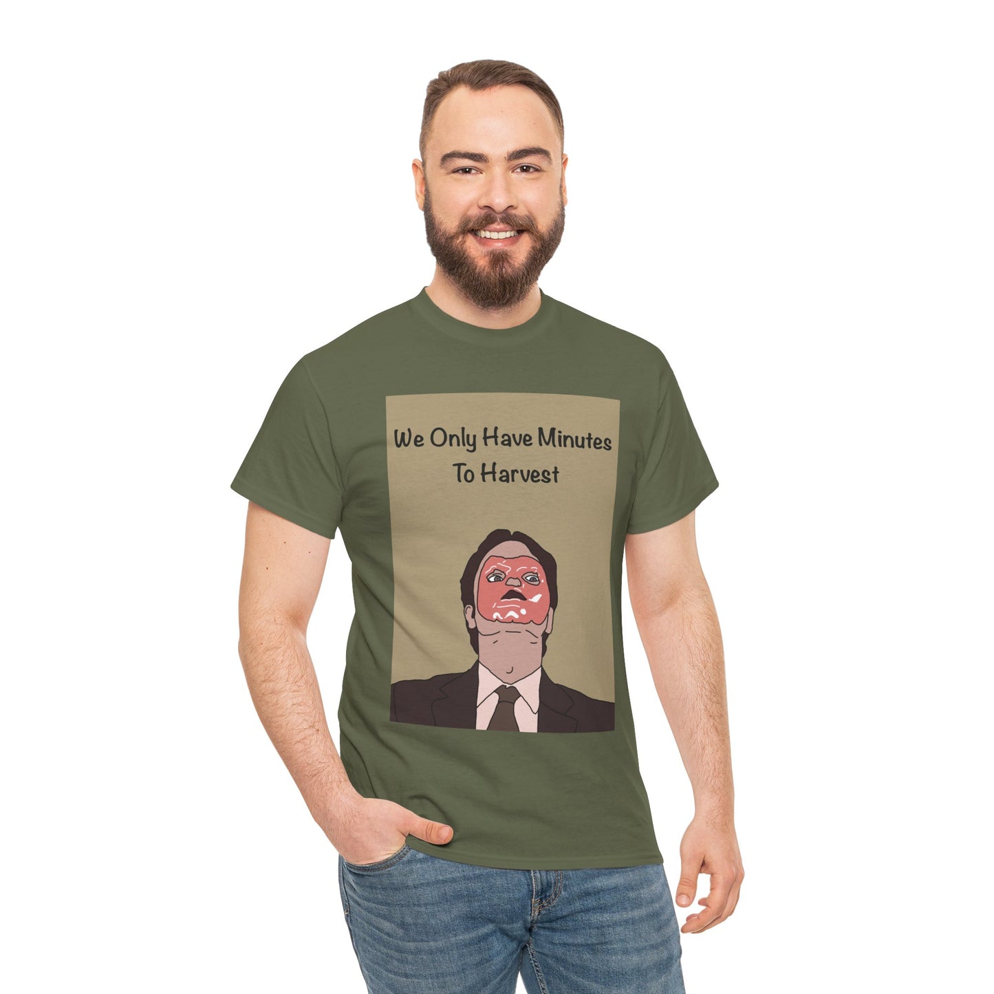 The Office Dwight Schrute Graphic T-Shirt — 'We Only Have Minutes To Harvest'