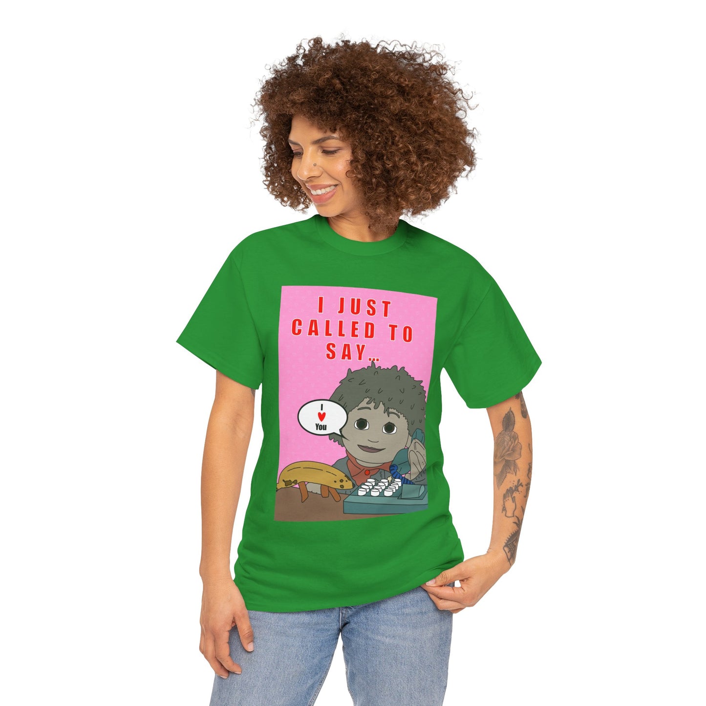 Limited Edition Valentines Day “I Just Called to Say I  You” Cartoon Graphic T-Shirt