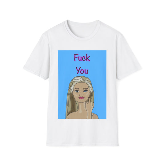 Graphic T-Shirt — 'Fuck You' Blonde Doll Illustration