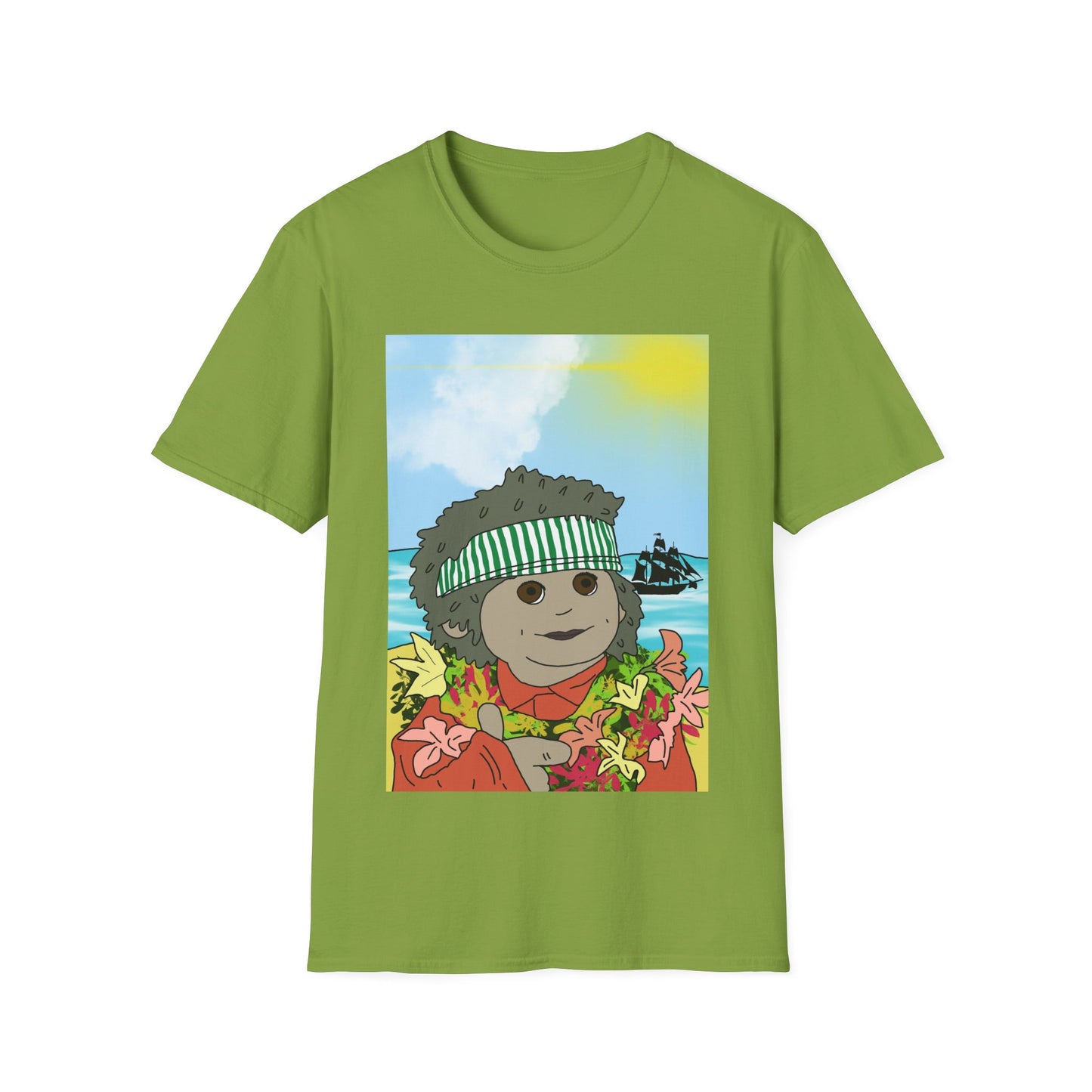 Hawaiian Tiny Surf T-Shirt — Cute Island Lei Graphic Tee
