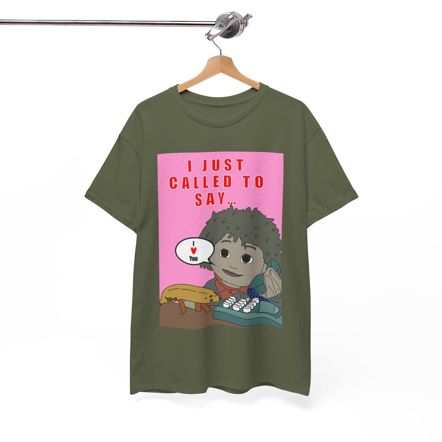 Limited Edition Valentines Day “I Just Called to Say I  You” Cartoon Graphic T-Shirt