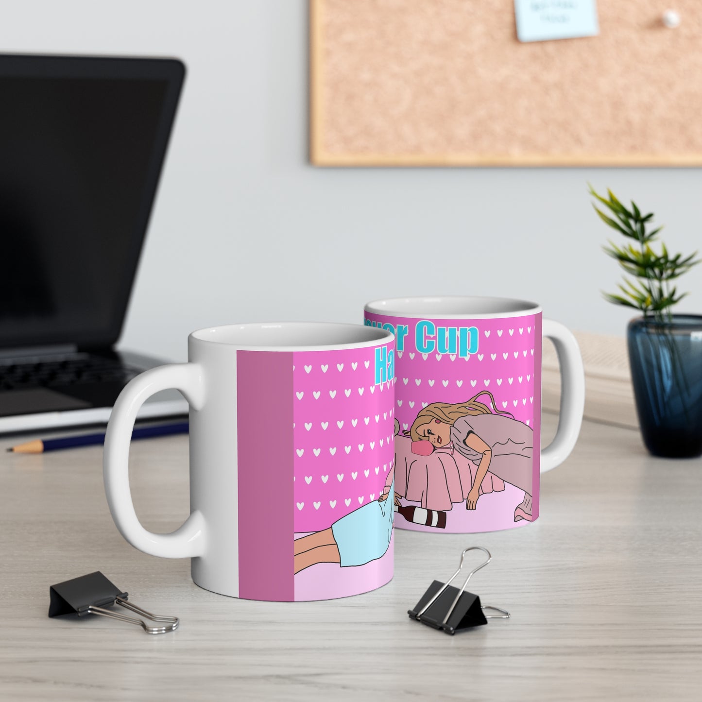 Hangover Cup Ceramic Coffee Mug — Funny Pink Bachelorette / Girls Night