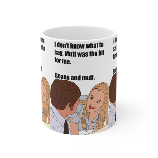 The Office Uk Ceramic Mug — "Beans and Muff" Funny Quote Coffee Cup