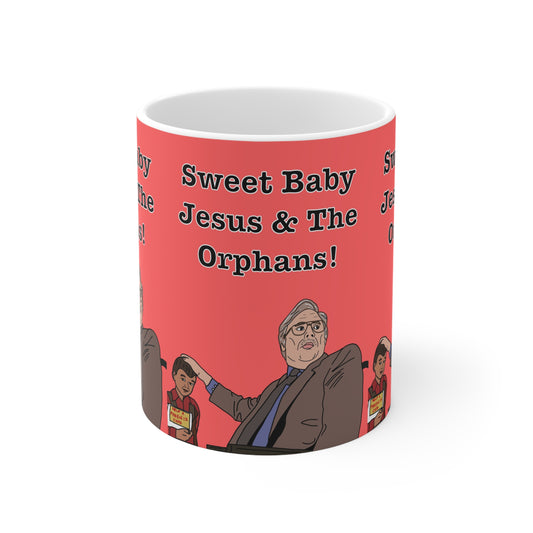 Phoenix Nights | Brian Potter Sweet Baby Jesus & The Orphans Mug | More Jam