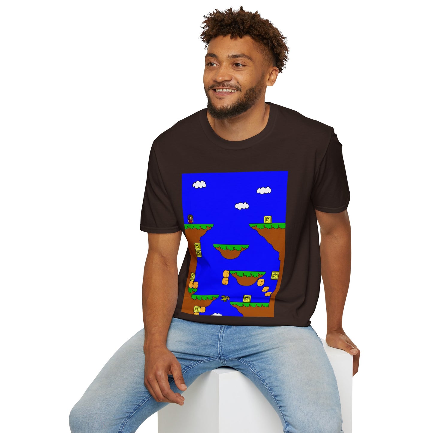 Alex The Kid Retro Pixel Platformer T-Shirt — Vintage Video Game Level Design Tee