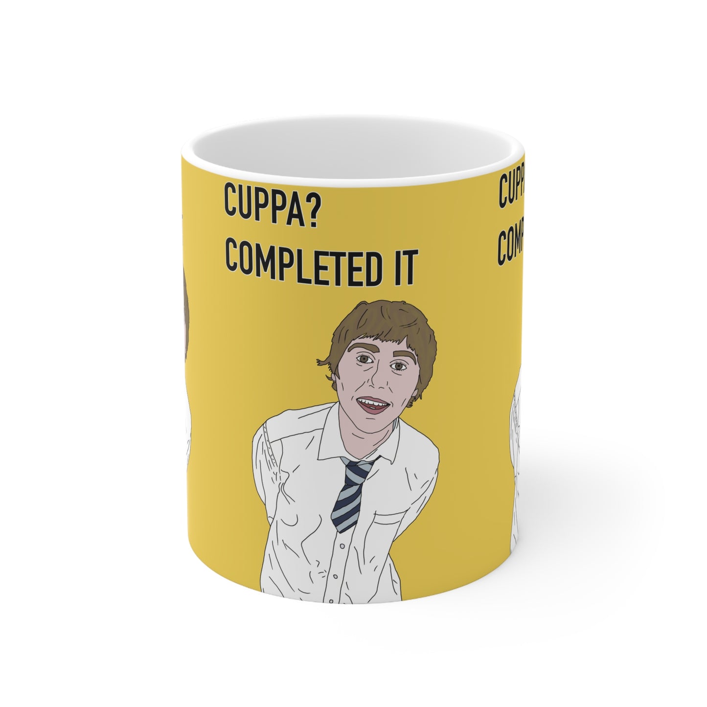 Inbetweeners Jay Cartwright "Cuppa? Completed It" Yellow Funny Office Coffee Cup