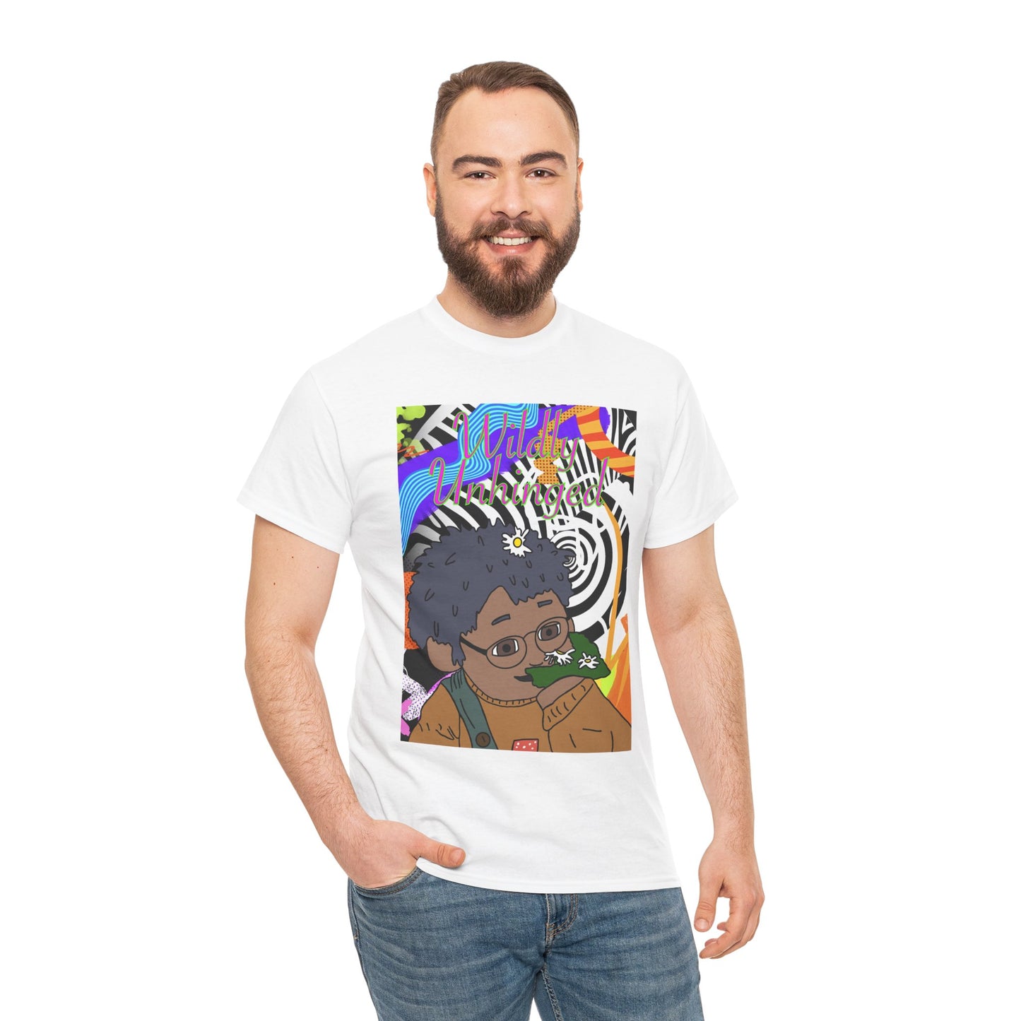Graphic Tee — Retro Wildly Unhinged Psychedelic Design
