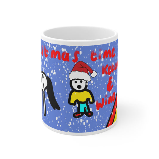 Christmas Time Ketamine & Wine Ceramic Coffee Cups, 11oz, 15oz