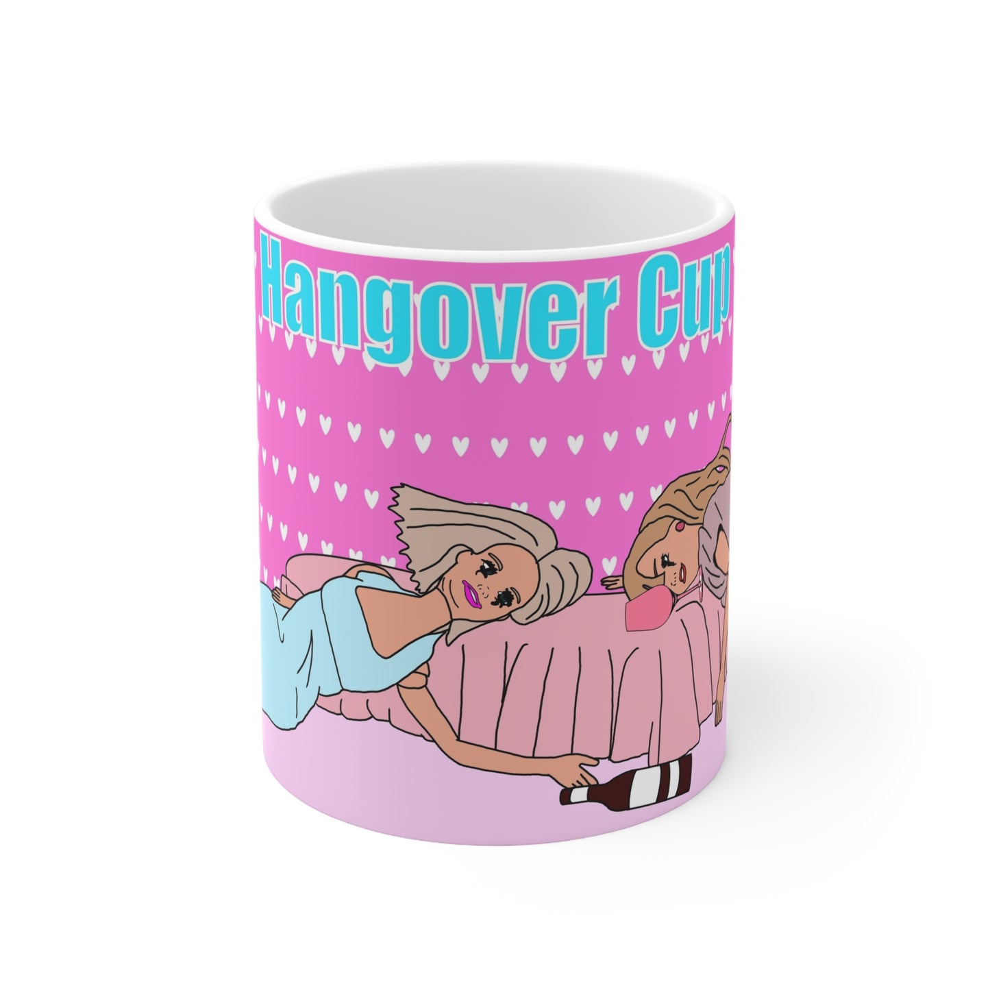 Hangover Cup Ceramic Coffee Mug — Funny Pink Bachelorette / Girls Night