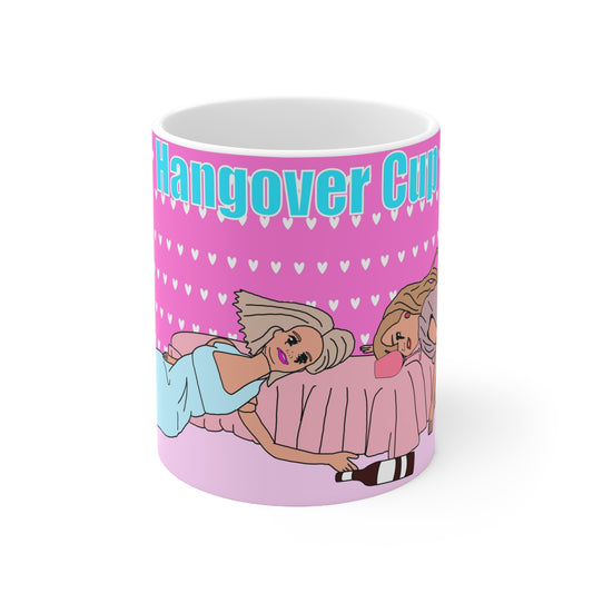 Hangover Cup Ceramic Coffee Mug — Funny Pink Bachelorette / Girls Night