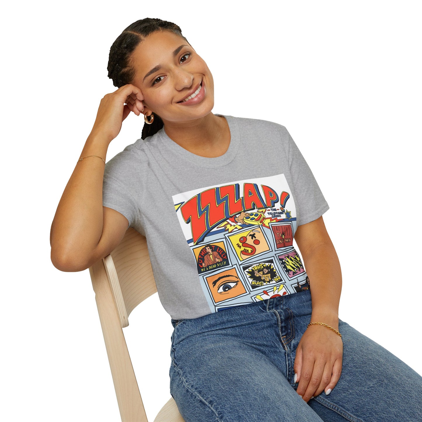 ZZZAP! TV Show 90s Comic Panel Graphic T-Shirt