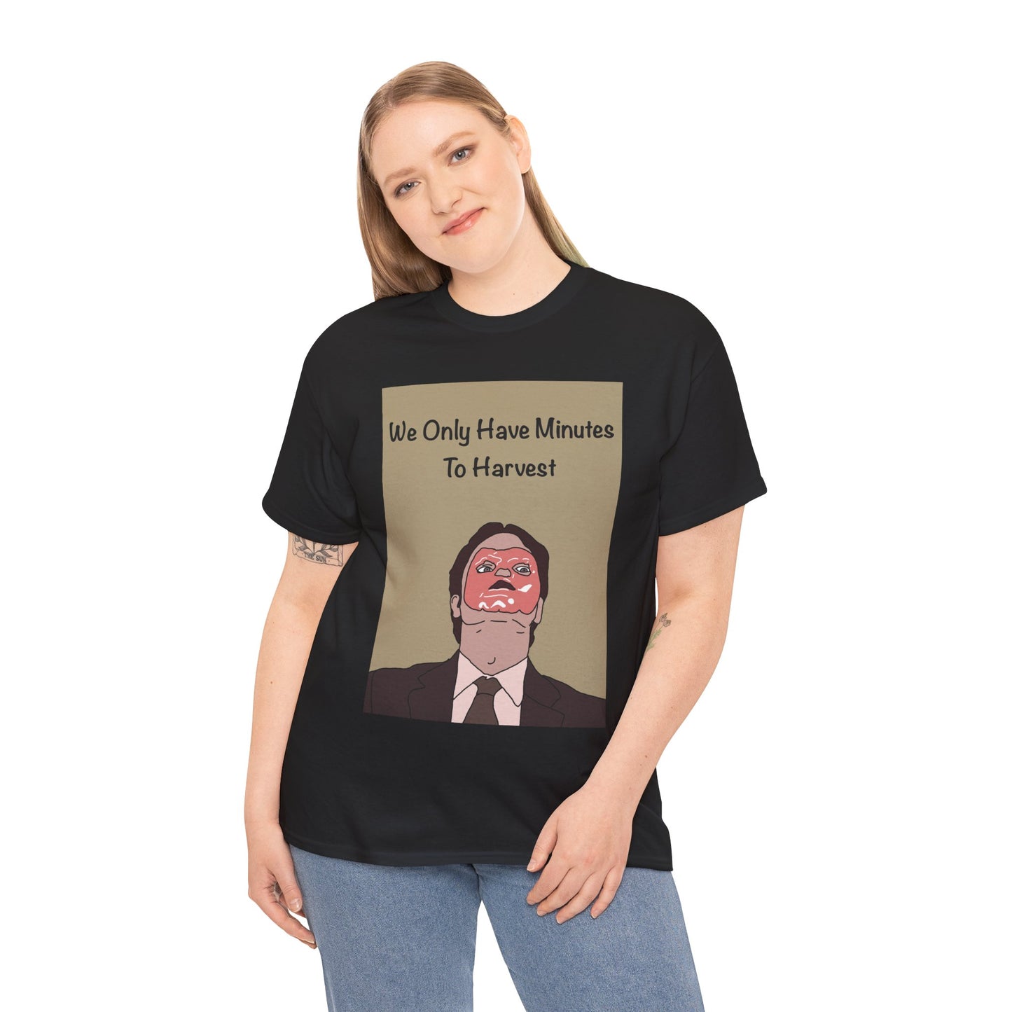 The Office Dwight Schrute Graphic T-Shirt — 'We Only Have Minutes To Harvest'