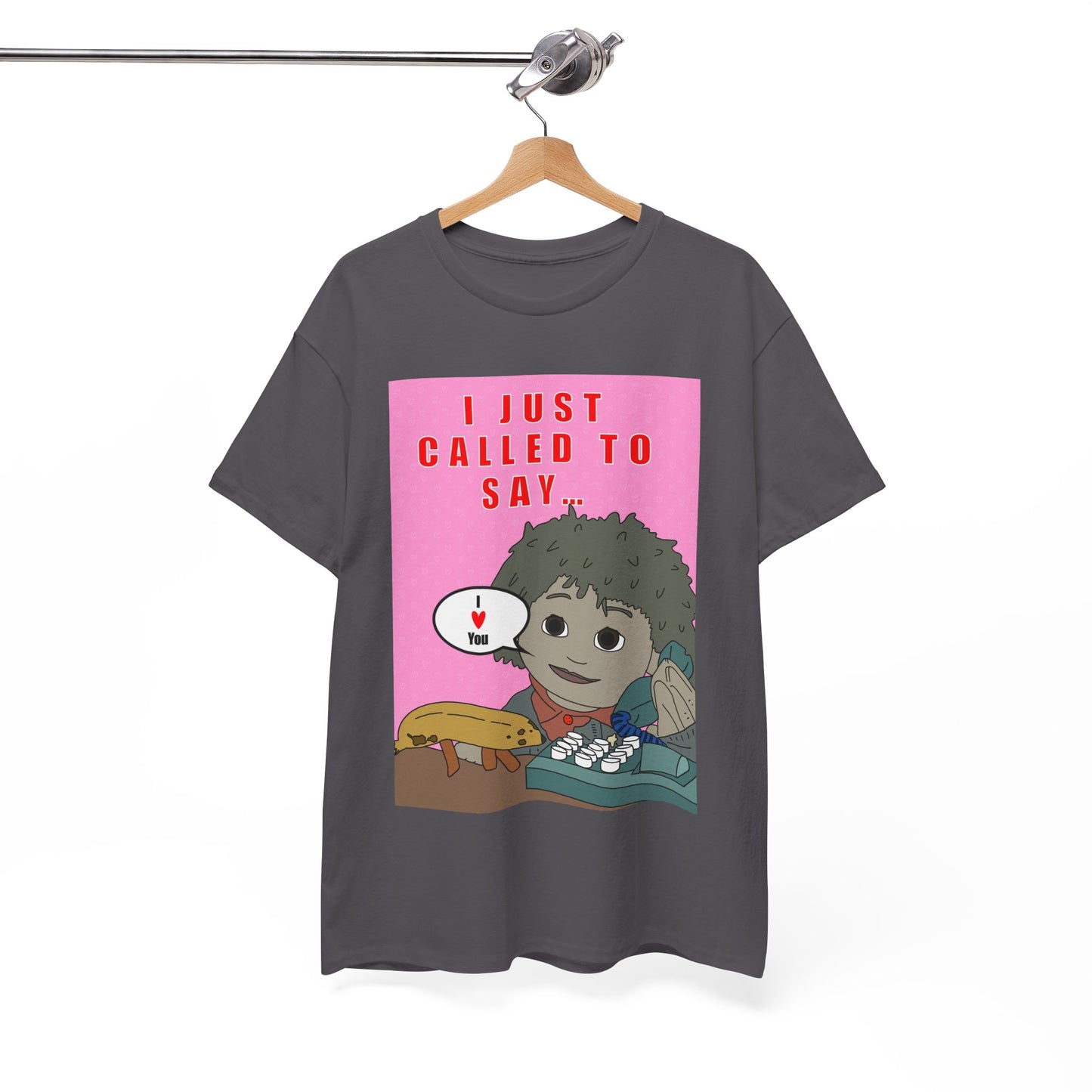 Limited Edition Valentines Day “I Just Called to Say I  You” Cartoon Graphic T-Shirt