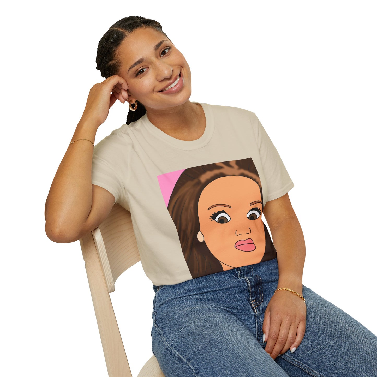 WTF Face T-Shirt — Retro Cartoon Portrait Tee