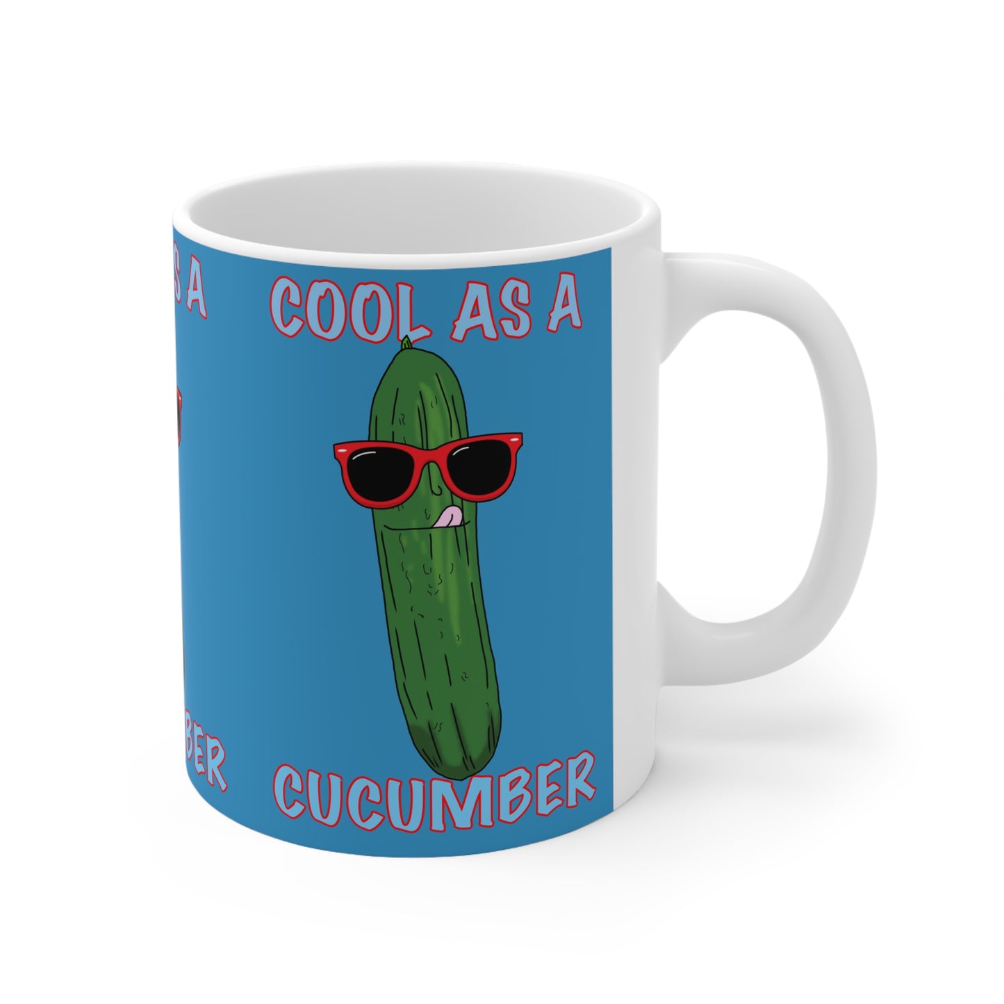 Cool as a Cucumber Coffee Mug — Funny Sunglasses Pickle