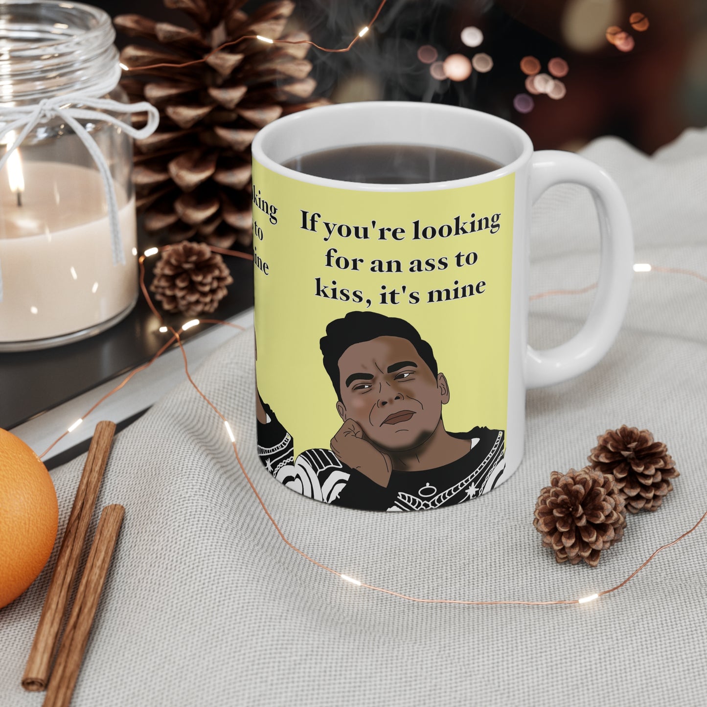 David Rose  — "If you're looking for an ass to kiss, it's mine" Funny Pop Culture Coffee Cup