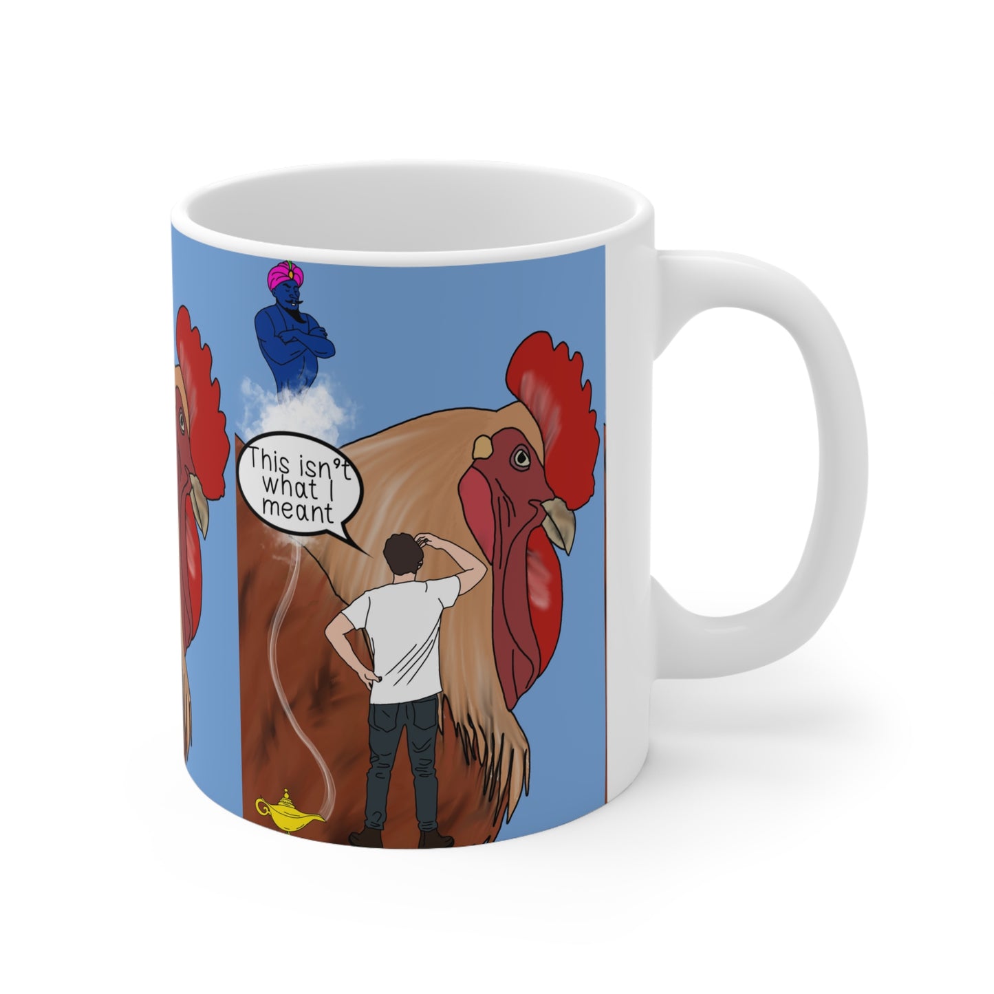 Funny Rooster Comic Coffee Mug — "This Isn't What I Meant"