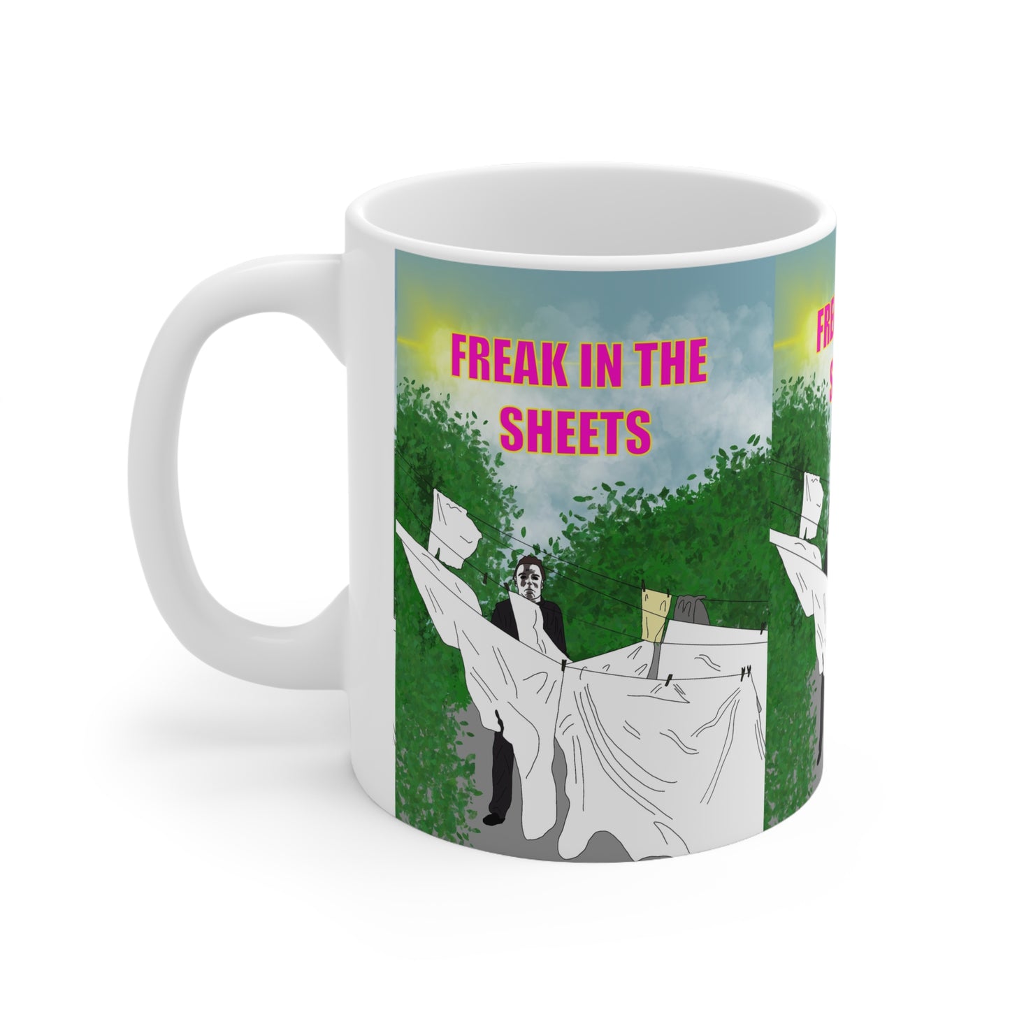 Coffee Mug — "Freak in the Sheets" Funny Vintage Laundry Humor Ceramic Mug