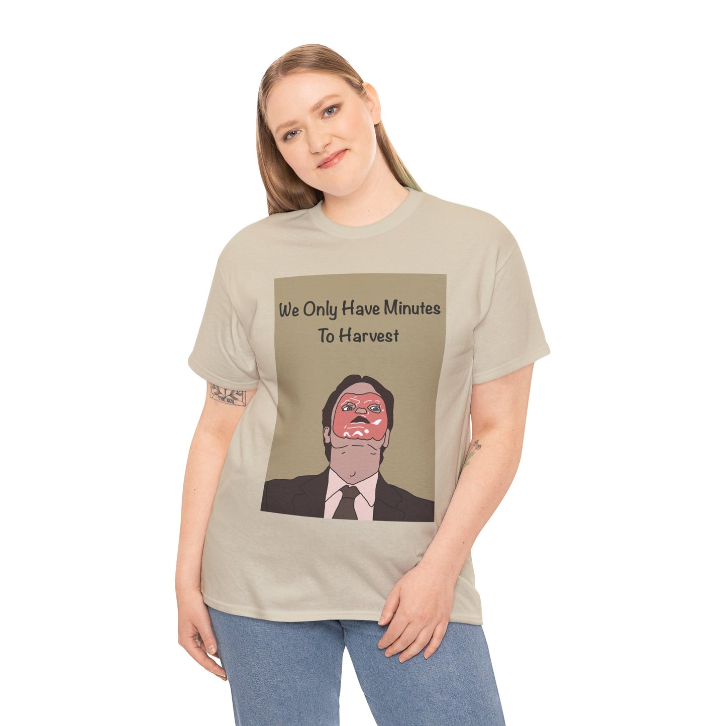 The Office Dwight Schrute Graphic T-Shirt — 'We Only Have Minutes To Harvest'