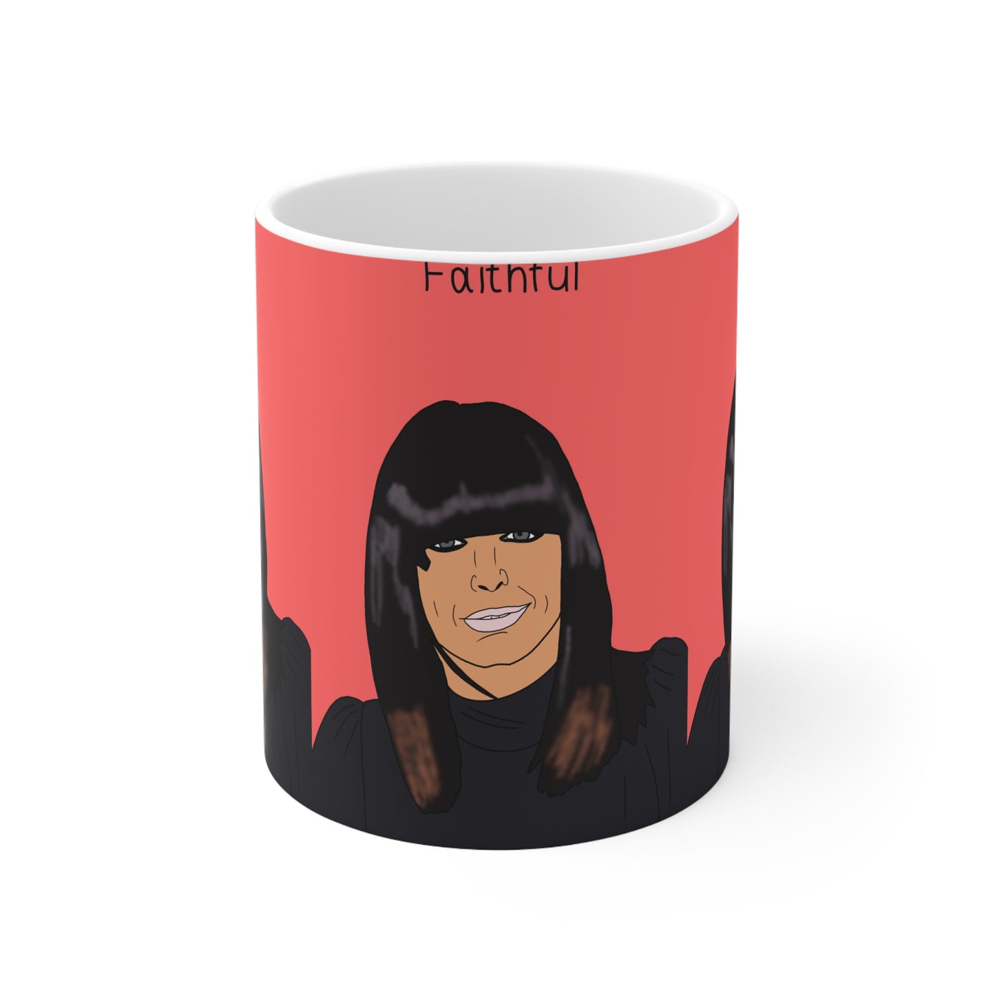Claudia Winkleman Mug — 'Faithful' Portrait Coffee Cup
