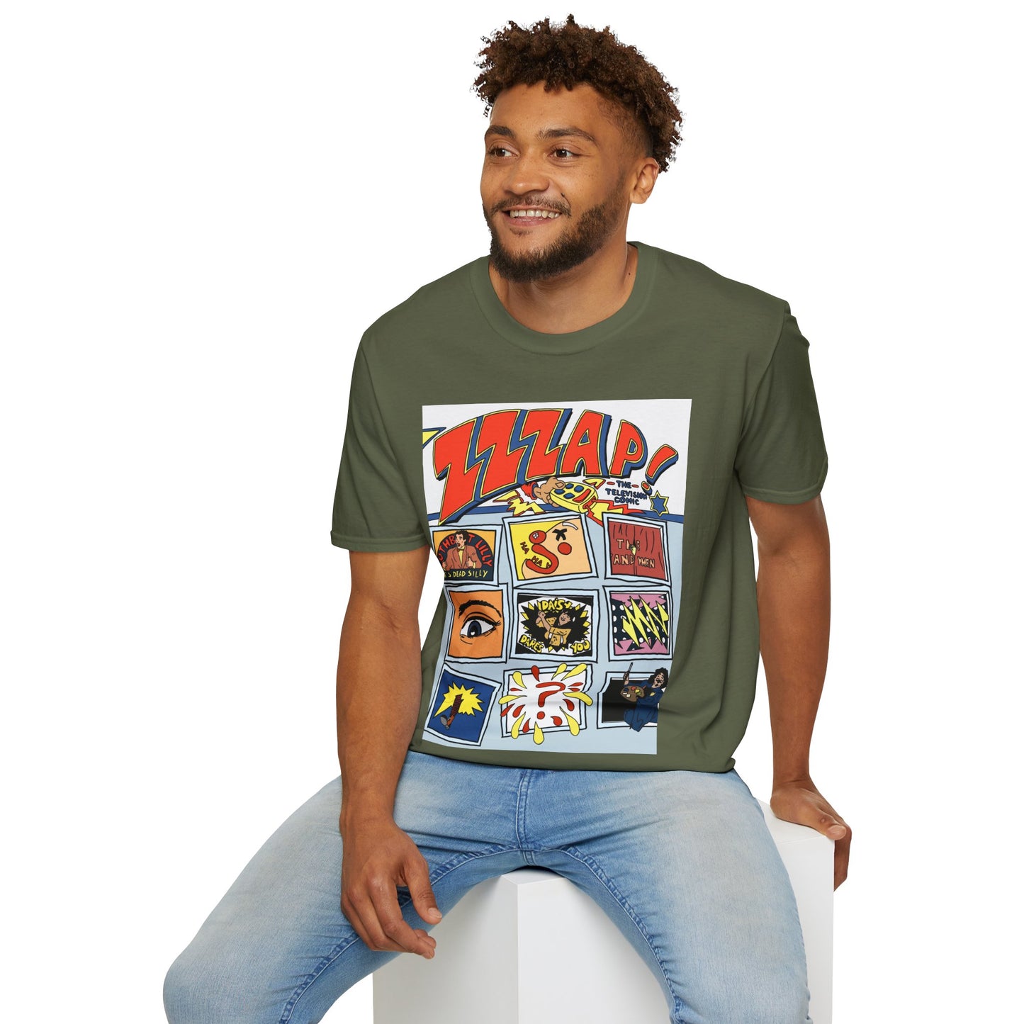 ZZZAP! TV Show 90s Comic Panel Graphic T-Shirt