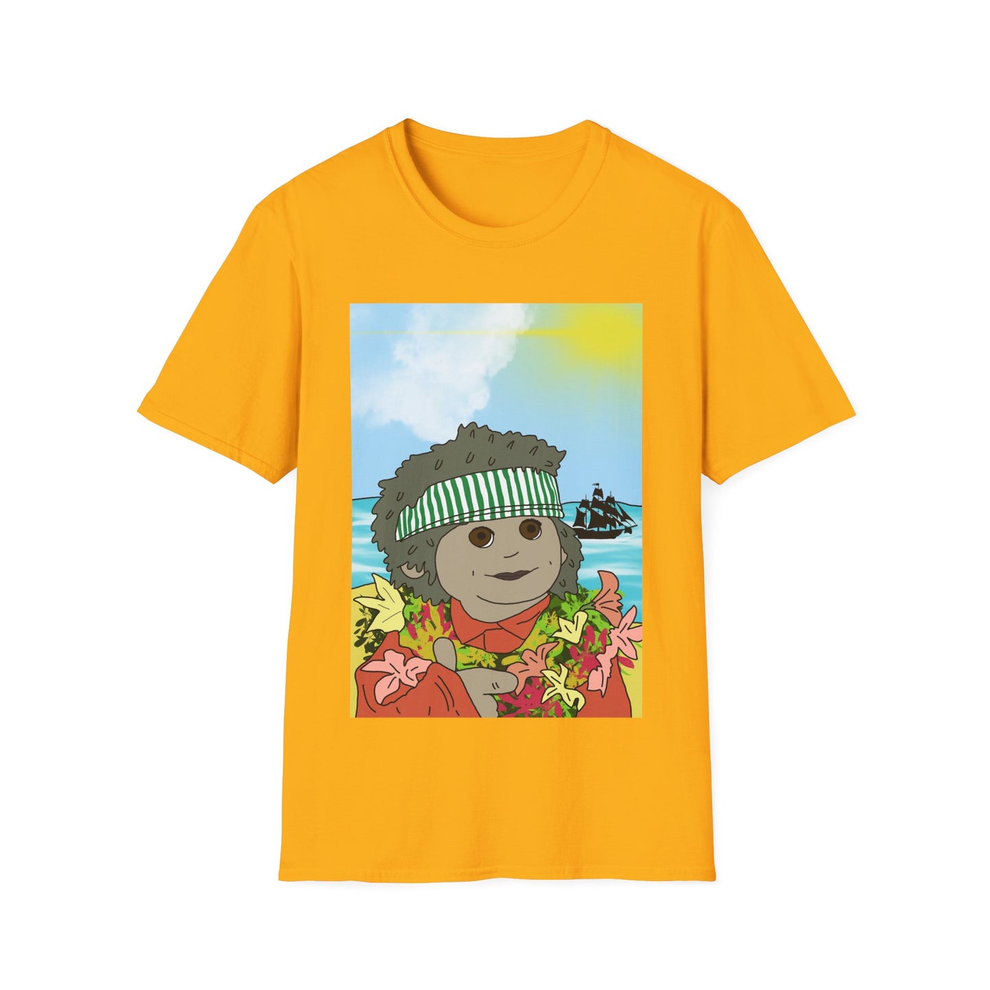 Hawaiian Tiny Surf T-Shirt — Cute Island Lei Graphic Tee