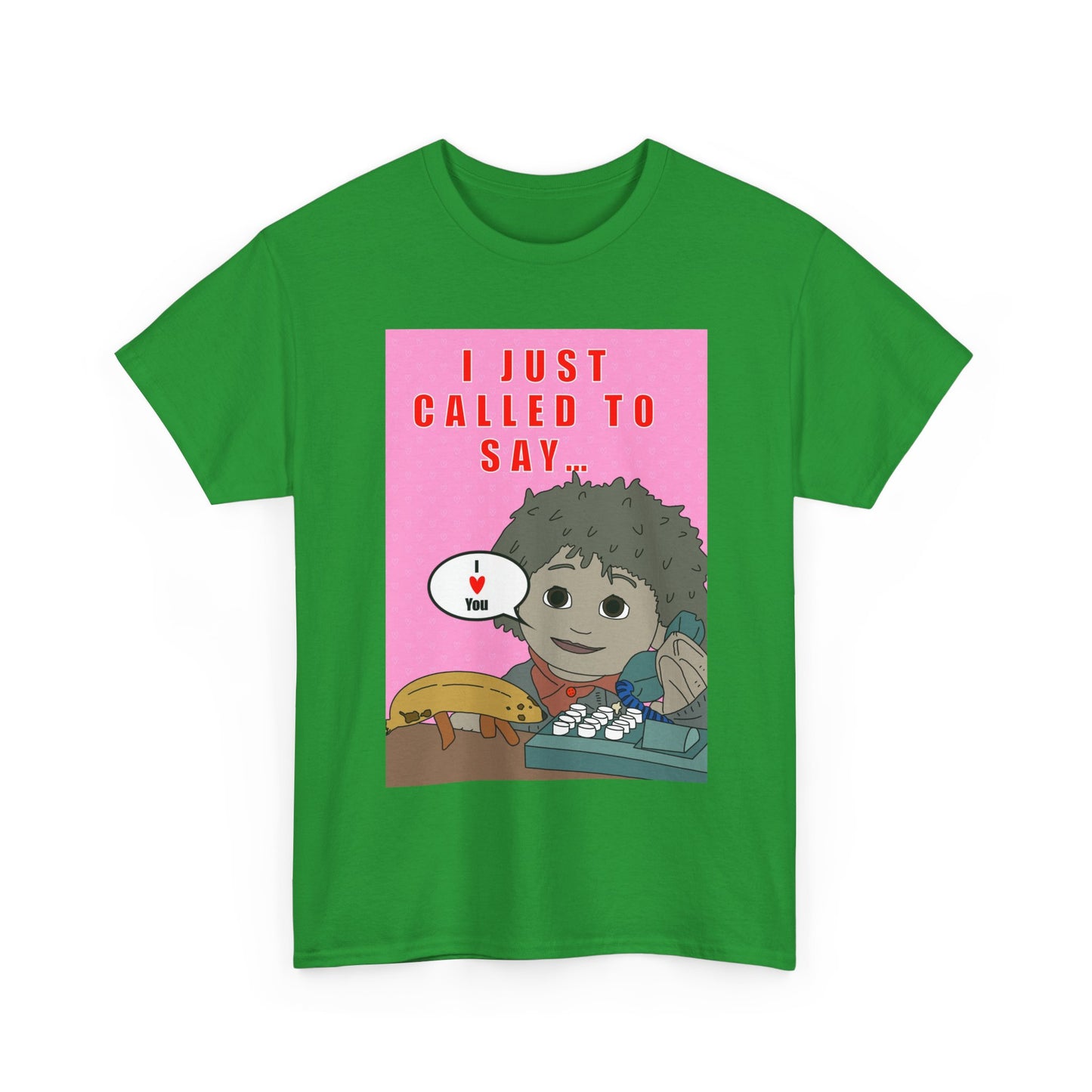 Limited Edition Valentines Day “I Just Called to Say I  You” Cartoon Graphic T-Shirt