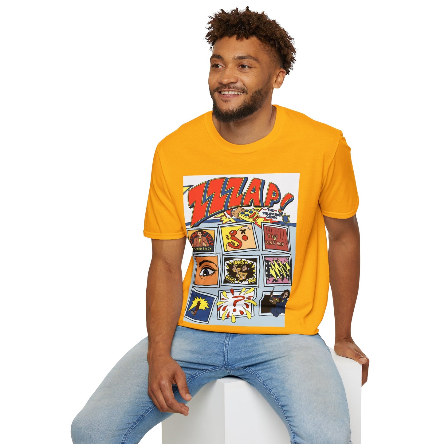 ZZZAP! TV Show 90s Comic Panel Graphic T-Shirt