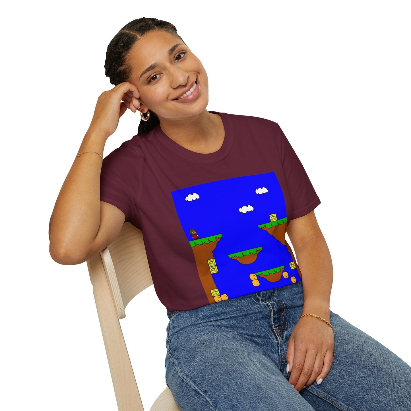 Alex The Kid Retro Pixel Platformer T-Shirt — Vintage Video Game Level Design Tee