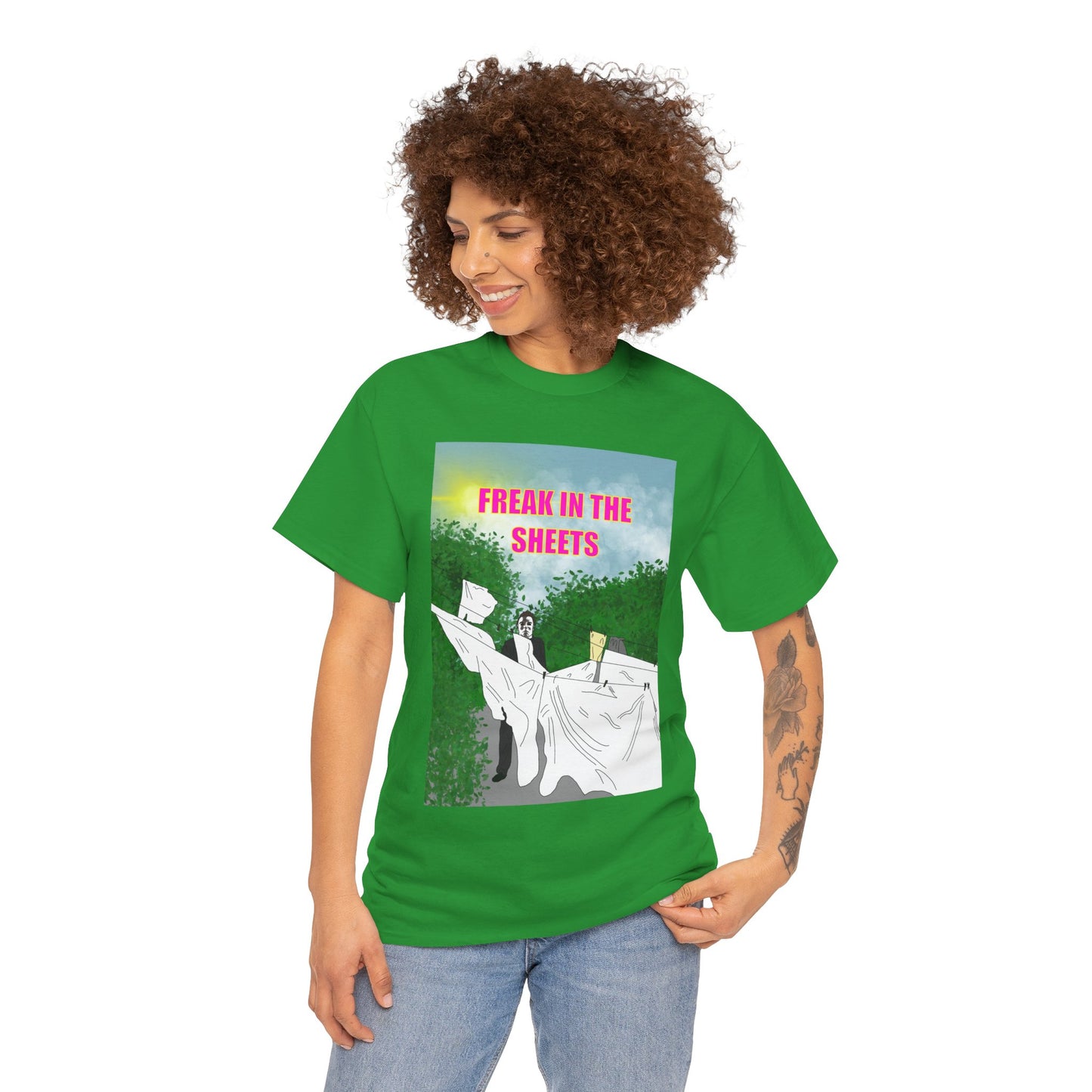 Graphic Tee — "Freak in the Sheets" Retro Ghost Design