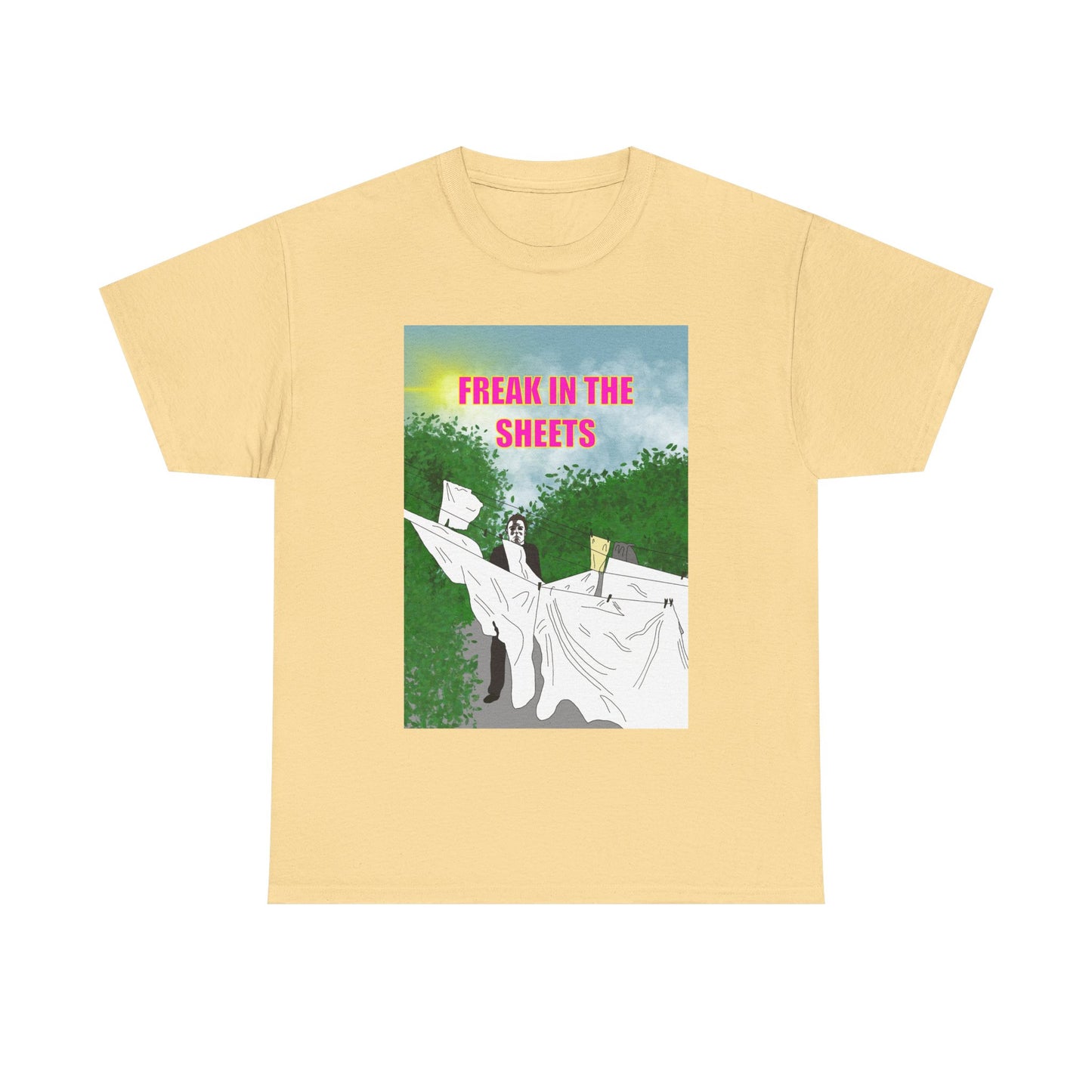 Graphic Tee — "Freak in the Sheets" Retro Ghost Design