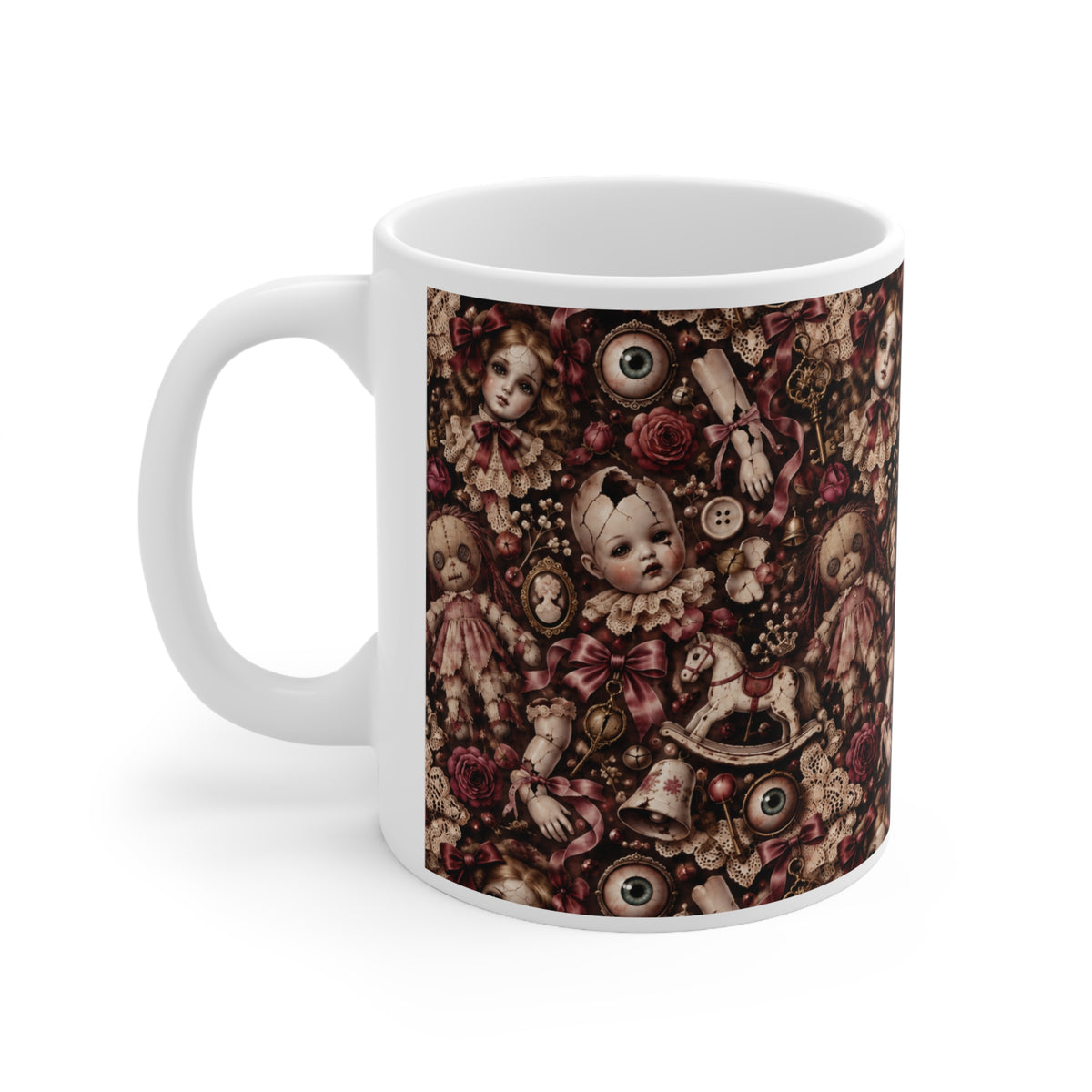 Creepy Doll | Gothic Pattern Mug | More Jam