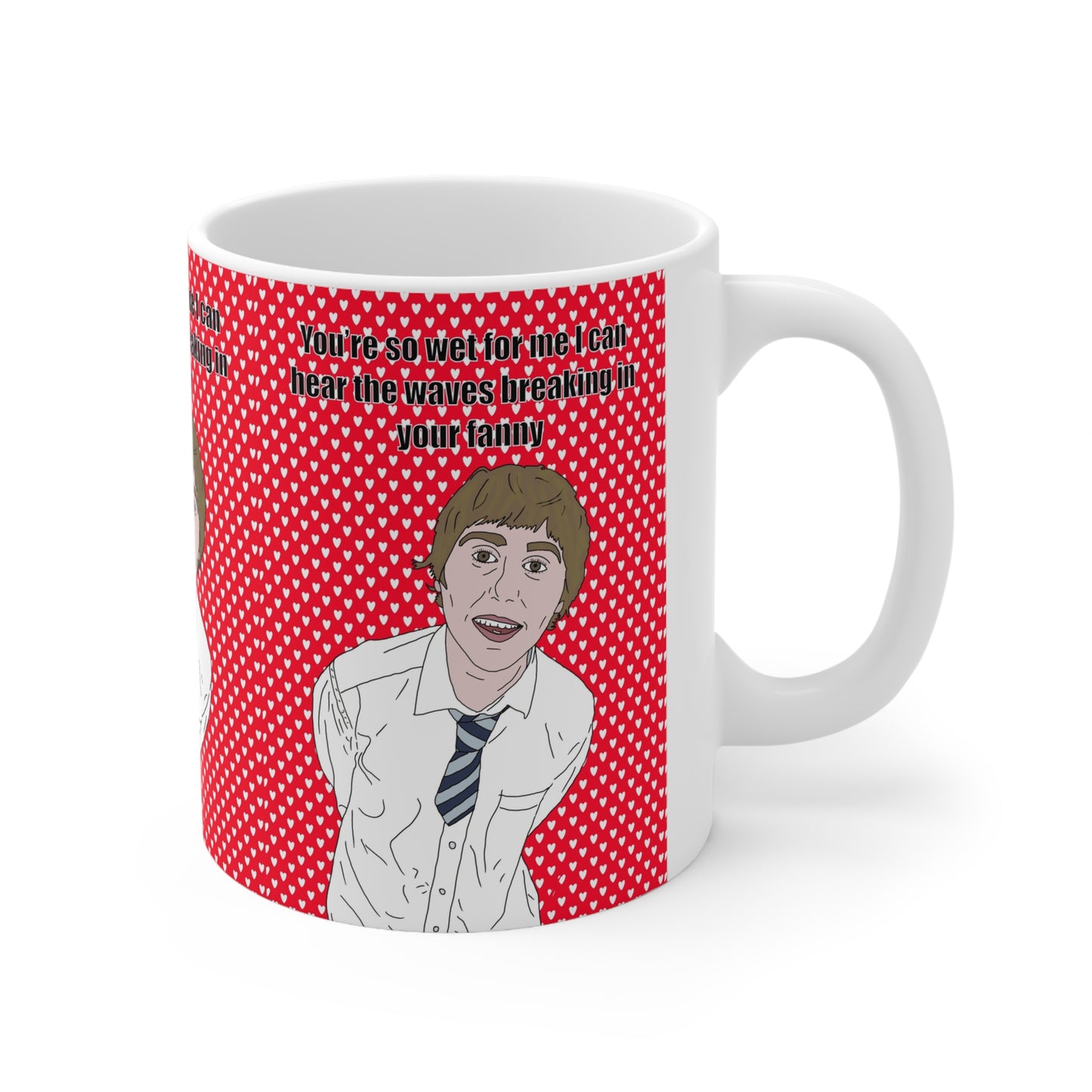 Jay Cartwright The Inbetweeners Red Polka Dot Novelty Coffee Mug  "You're so wet for me I can hear the waves breaking in your tummy" — [...]