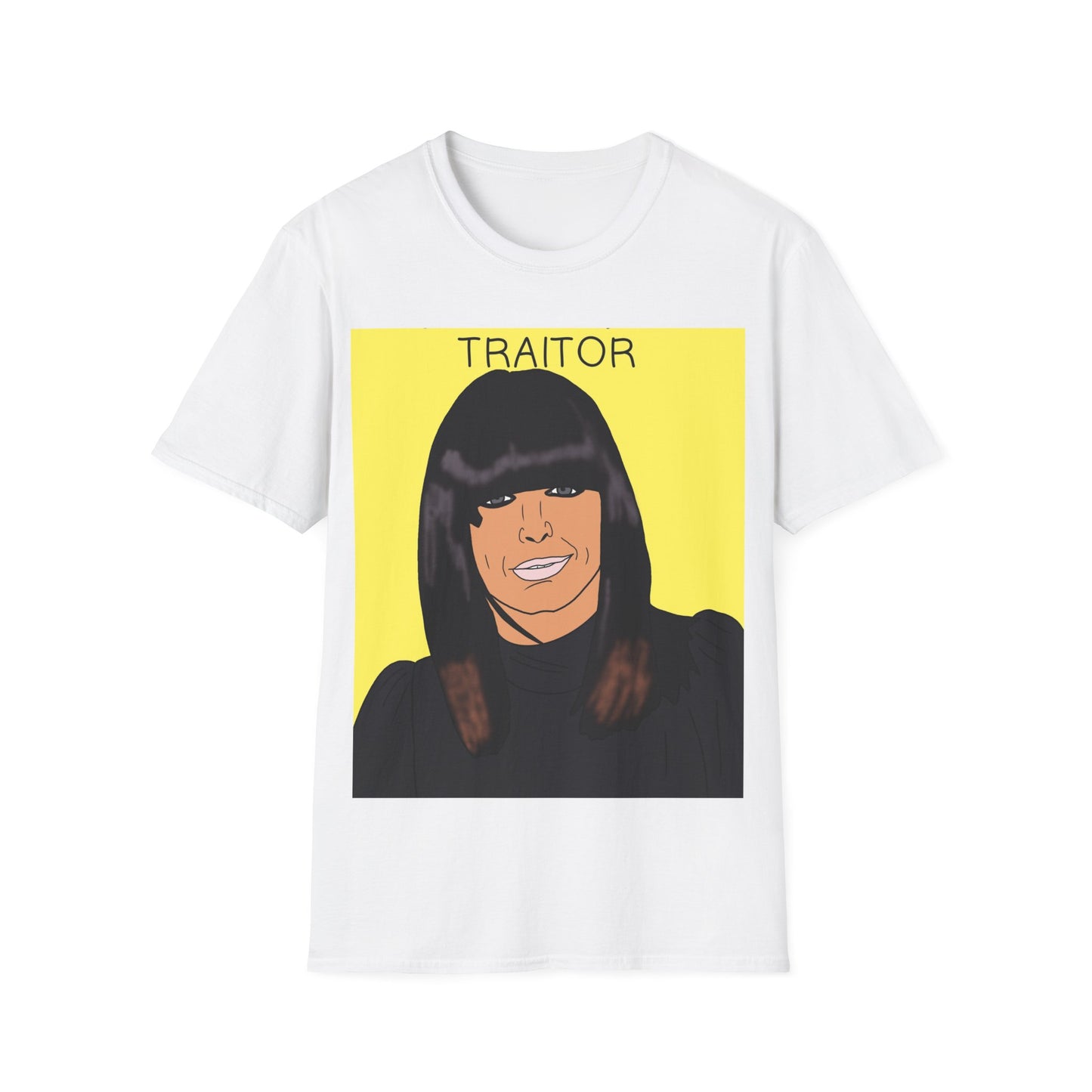 Traitor Claudia Winkleman Graphic T-Shirt — Bold Pop Art Portrait Tee