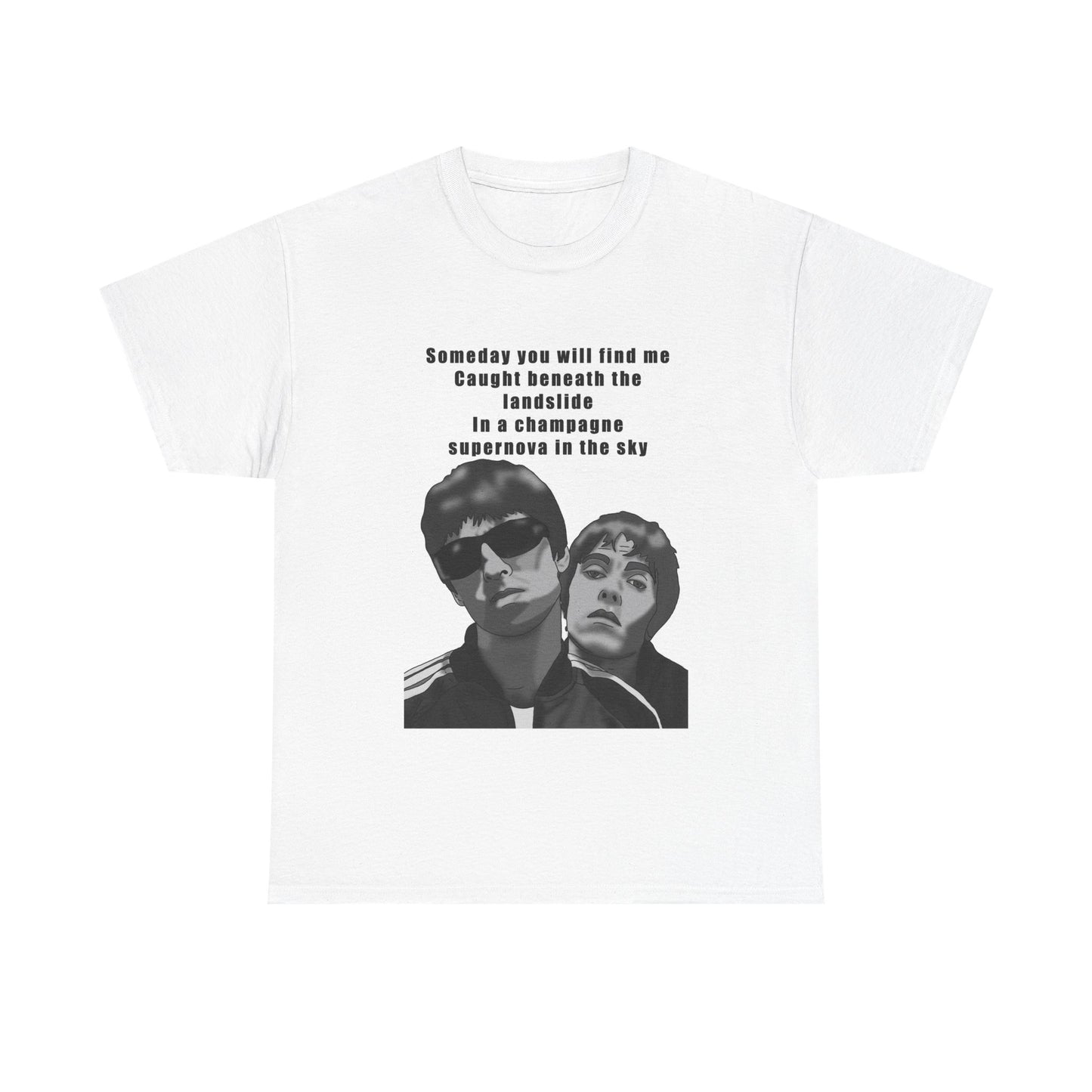 Liam & Noel Oasis Lyric Tee —  Champagne Supernova
