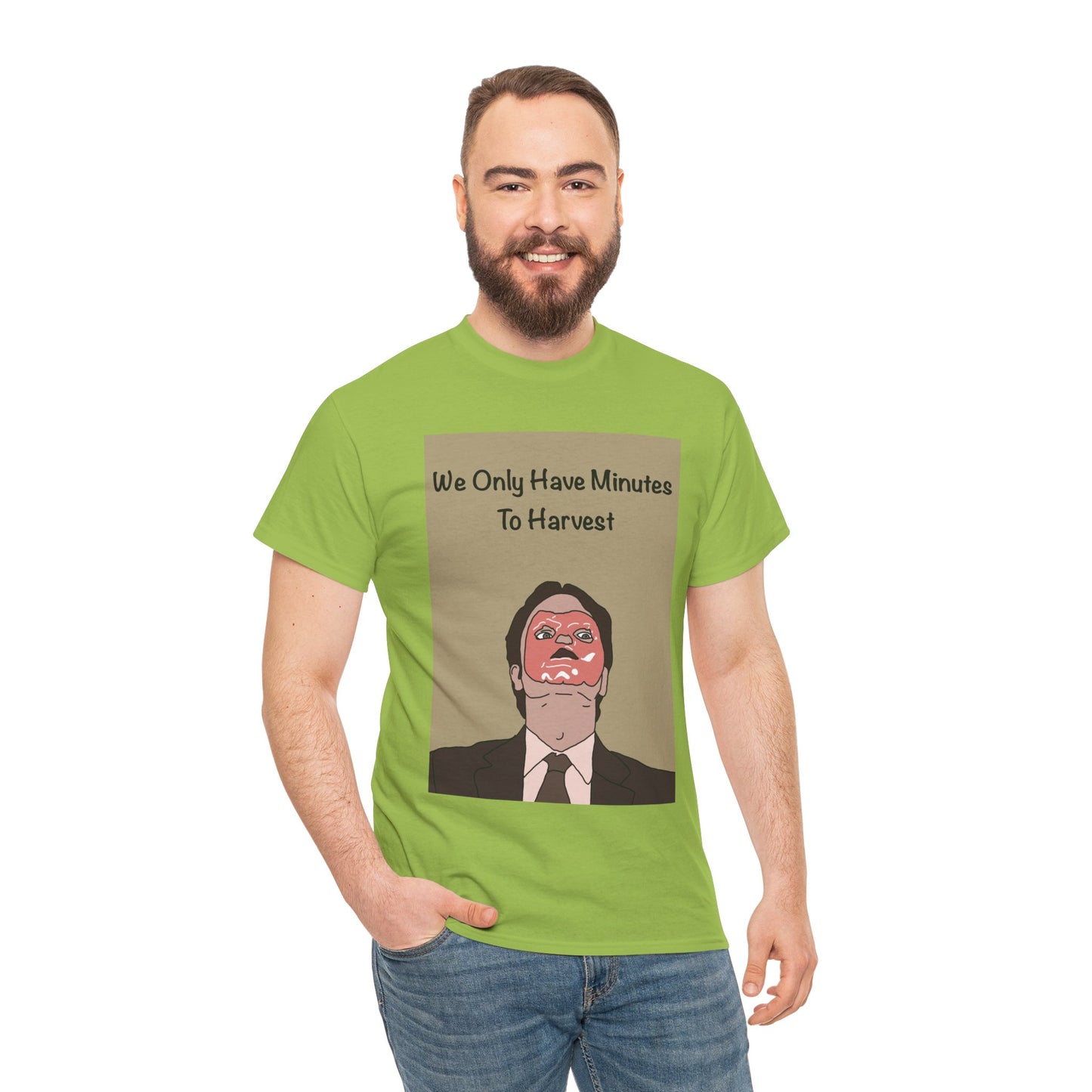 The Office Dwight Schrute Graphic T-Shirt — 'We Only Have Minutes To Harvest'
