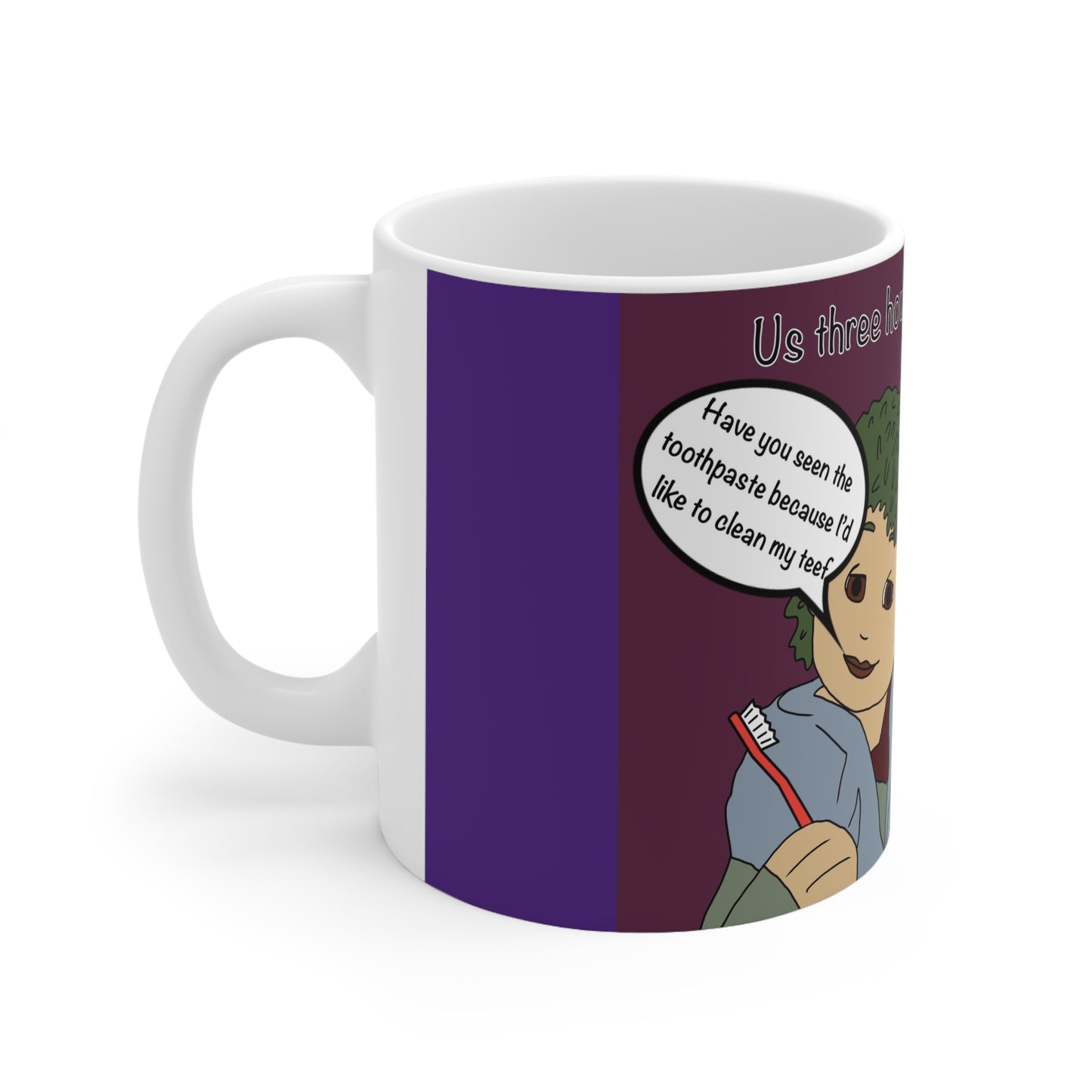 Ceramic Mug — Funny Cartoon ‘Us Three Hours After An Argument’ Coffee Cup