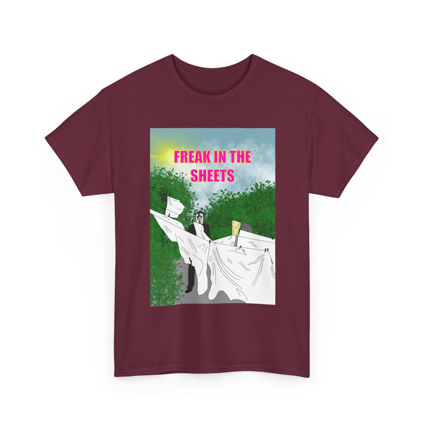 Graphic Tee — "Freak in the Sheets" Retro Ghost Design