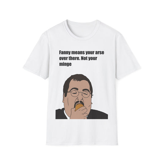 Keith The Office T-Shirt — 'Fanny Means Your Arse' Funny British Slang Tee