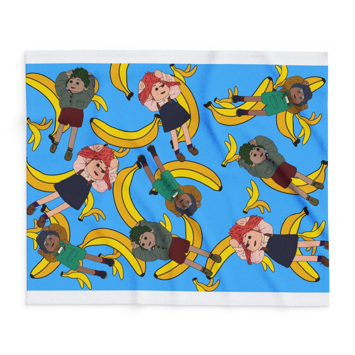 Banana Tots Fleece Blanket — Playful Cartoon Bananas