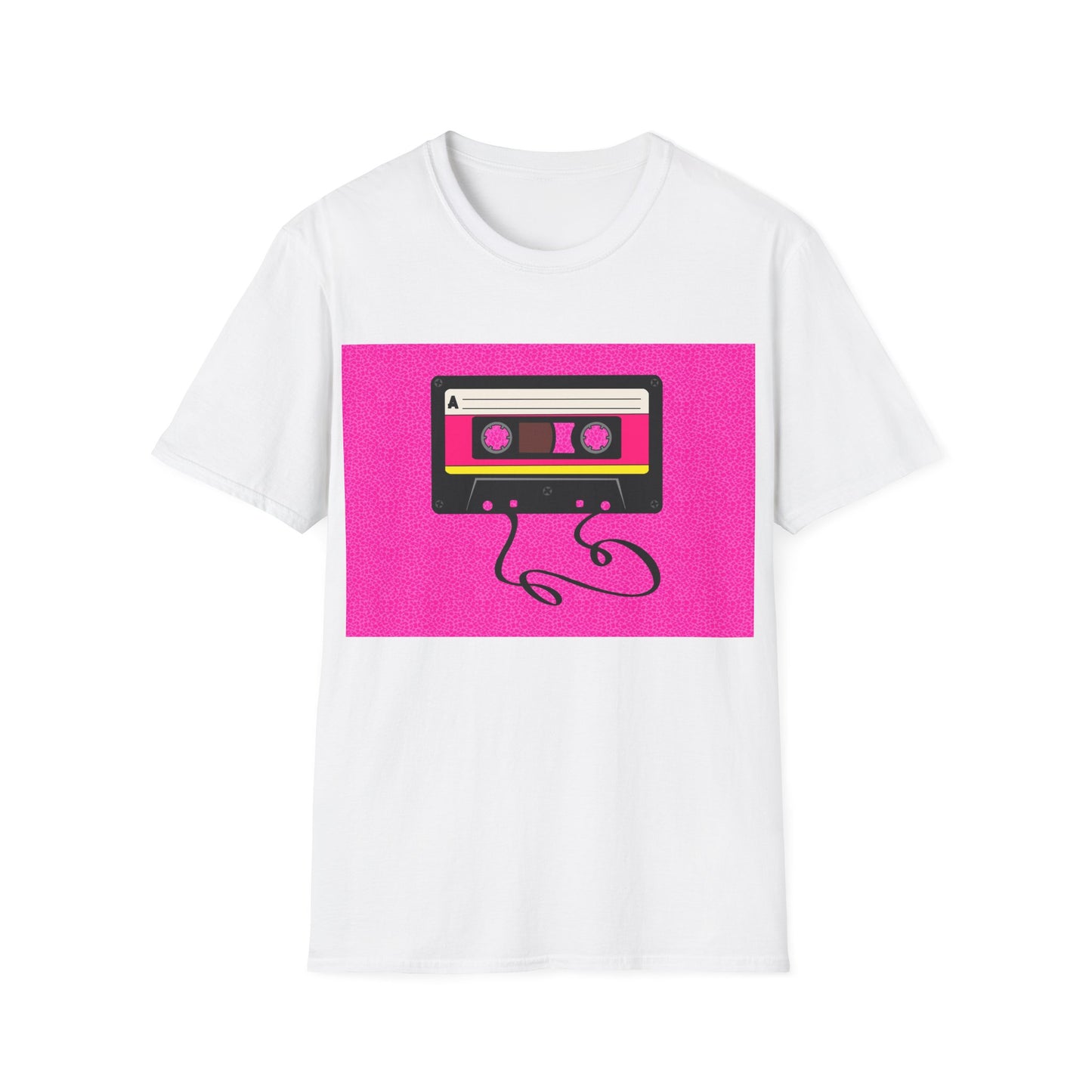 Retro Cassette Tape T-Shirt — 80s Pink Vintage Music Tee