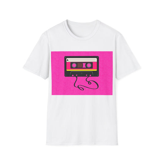 Retro Cassette Tape T-Shirt — 80s Pink Vintage Music Tee